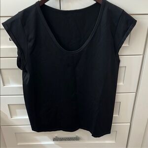 Black Scoop Neck T-Shirt